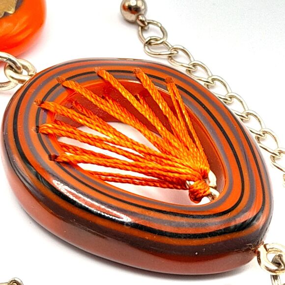 Chico's Orange Brown Leather Belt, 40" - Picture 4 of 11